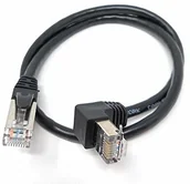 Kable USB - System-S System-S Kabel RJ45 LAN 0,5 m kątowy czarny 72190059 - miniaturka - grafika 1