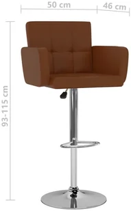 vidaXL Stołki barowe, 2 szt., brązowe, sztuczna skóra - Taborety i hokery - miniaturka - grafika 24