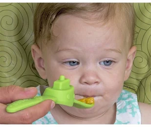 oogaa oogaa Green Boat silikonowa łyżeczka do karmienia - Sztućce dla dzieci - miniaturka - grafika 7