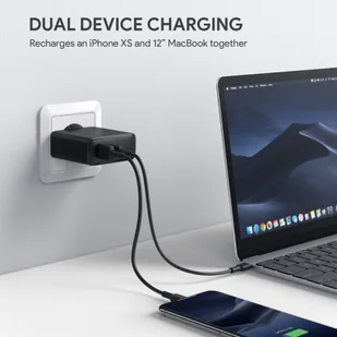 Aukey Ultraszybka ładowarka sieciowa 2xUSB Power Delivery 1xUSB A+1xUSB C 60W 5.4A PA-D3 - Ładowarki do telefonów - miniaturka - grafika 11