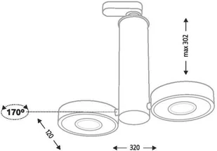 Shilo LAMPA sufitowa NATORI IL 6611/LED/CZ regulowana OPRAWA metalowa LED 20W do 3-fazowego systemu szynowego czarna 6611/LED/CZ - Lampy sufitowe - miniaturka - grafika 5