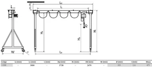 Vidaxl 339 bramowa skręcana miproCrane DELTA 300 wciągnik łańcuchowy elektryczny zintegrowany z wózkiem elektrycznym + kaseta sterująca udźwig 3000 kg wysięg 3738 mm wysokość podnoszenia 2470 mm 77980-uniw - Wciągarki - miniaturka - grafika 2