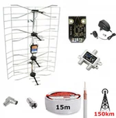 Anteny TV - Zestaw Duża Antena Siatkowa Dvb-t MUX8 45dB 150km - miniaturka - grafika 1