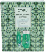 Zestawy kosmetyków męskich - C-Thru Emerald Shine Zestaw Żel pod prysznic 250 ml + Dezodorant w sprayu 150 ml - miniaturka - grafika 1