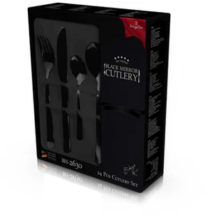 Berlinger Haus Lumarko Sztućce 24 Elem. Bh-2630 Czarne Lustrzane BH-2630 Kinghoff - Zestawy sztućców - miniaturka - grafika 3