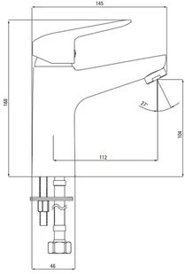 Deante Bateria BGJ N20K JASMIN NERO UMYW Z PODWYŻ KORP BEZ ZAMKNIĘCIA ODPŁYWU - Baterie umywalkowe - miniaturka - grafika 4