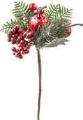 Ozdoby bożonarodzeniowe - Art-Pol Kwiat Sztuczny Świąteczny kolor zielony wys.19cm 139839 - miniaturka - grafika 1