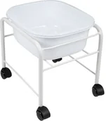 Meble kosmetyczne - BRODZIK DO PEDICURE PROSTY Z KÓŁKAMI BIAŁY 131510 - miniaturka - grafika 1