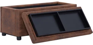 vidaXL Puf z pojemnikiem, 87,5 cm, brązowy, sztuczna skóra zamszowa vidaXL - Pufy i podnóżki - miniaturka - grafika 6