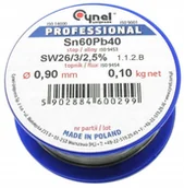 Akcesoria do lutowania - Cyna 090/100 Cyna fi0.90 Sn60Pb40 z topnikiem SW26 - miniaturka - grafika 1