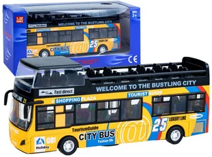 Piętrowy autobus metalowy z otwieranymi drzwiami - Samochody i pojazdy dla dzieci - miniaturka - grafika 2
