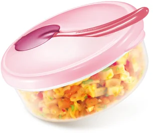 Tescoma miseczka podróżna PAPU PAPI z łyżeczką różowa - Sztućce dla dzieci - miniaturka - grafika 3
