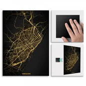 Plakaty - Pix4home Plakat metalowy Mapa City Lights Barcelona M POS-M-03463 - miniaturka - grafika 1