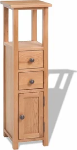 Szafka narożna, 26x26x94 cm, lite drewno dębowe - Szafki do salonu - miniaturka - grafika 3