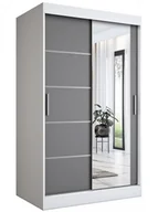 Szafy - Biało-antracytowa szafa przesuwna B4-H41 - miniaturka - grafika 1