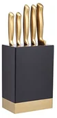 Noże kuchenne - Kitchen Craft Blok noży do  Master Class z 5 nożami, drewno, mosiądz/czarna, 30 x 18 x 18 cm, 6-jednostek MCKNBCOP - miniaturka - grafika 1