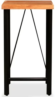 vidaXL Zestaw mebli barowych z litego drewna sheesham i skóry, 3 szt. - Stoły z krzesłami - miniaturka - grafika 4