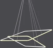 Lampy sufitowe - Mdeco LAMPA wisząca MDECO SLIM/000013/3000/W kwadratowa OPRAWA metalowa LED 64W 3000K zwis ramki białe - miniaturka - grafika 1