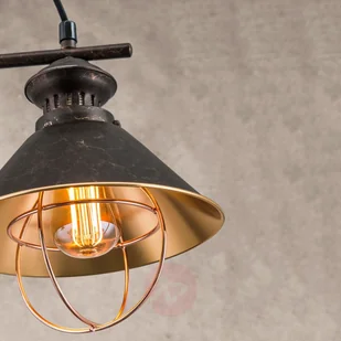 Dwupunktowa lampa wisząca Shanta, czarna miedź - Lampy sufitowe - miniaturka - grafika 5