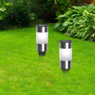 Globo Lighting Solarna lampa cokołowa LED Valea, stal szlachetna - Lampy ogrodowe - miniaturka - grafika 4