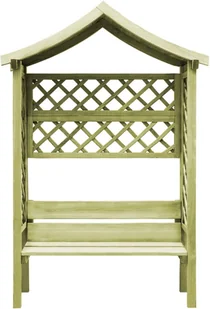 vidaXL Pergola z daszkiem i ławką, impregnowane drewno sosnowe FSC - Kratki i pergole - miniaturka - grafika 2