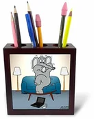 Pojemniki biurowe - 3dRose 3dRose Vintage Detroit Tigers Making the Catch Black 1 - Uchwyt na długopisy do płytek, 12,5 cm (Ph_16246_1) ph_16246_1 - miniaturka - grafika 1