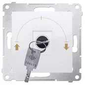 Wyłączniki światła i elektryczne - Kontakt Kontakt_Simon Łącznik na kluczyk żaluzjowy chwilowy przycisk (moduł) 3 poz. I-0-II" 2 styki N/O. 5A. 250. Możliwość wyjęcia klucza tylko w pozycji 0 biały DPZK.01/11 - miniaturka - grafika 1