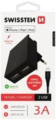 Ładowarki do telefonów - Swissten Karta sieciowa Smart IC CE 2x USB 3 A power czarny + kabel USB do transmisji danych 22046000 Raty 10x0%! Do 24.11.2019 - miniaturka - grafika 1