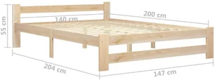 vidaXL Lumarko Rama łóżka, lite drewno sosnowe, 140 x 200 cm 321994 - Łóżka - miniaturka - grafika 7