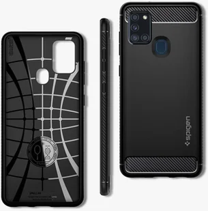 Spigen Etui Rugged Armor Galaxy A21s czarne 8809685629269 - Etui i futerały do telefonów - miniaturka - grafika 2