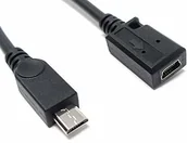 Kable USB - System-S System-S Kabel USB 2.0 15 cm wtyczka Micro B do gniazda Mini B w kolorze czarnym 72332703 - miniaturka - grafika 1
