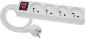 Przedłużacze i rozgałęźniki - Elgotech Przedłużacz 4 gniazdowy z uziemieniem i z wyłącznikiem 3x1 1,5m Biały EPS-401,5W - miniaturka - grafika 1