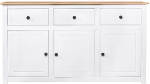 vidaXL Szafka biała 135x40x80 cm lite drewno sosnowe seria Panama 282705 - Komody - miniaturka - grafika 3