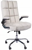 Fotele i krzesła biurowe - Mebel Elite Fotel Biurowy Gabinetowy Obrotowy LONDON Beżowy - miniaturka - grafika 1