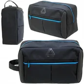 Kosmetyczki, organizery i kuferki - Męska Kosmetyczka Podróżna Saszetka Czarna Pojemna - miniaturka - grafika 1