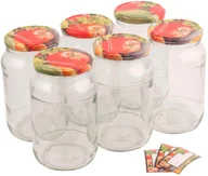 Pozostałe akcesoria do uprawy roślin - Biowin Słój, kolorowa zakrętka, etykiety, 900 ml 6 sztuk - miniaturka - grafika 1