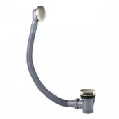 Syfony - Tres 03453420AC Syfon wannowy z przelewem i korkiem 72 mm CLICKCLACK STALOWY - miniaturka - grafika 1