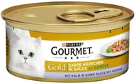 Mokra karma dla kotów - Purina Gourmet Megapakiet Gold Kawałki w Sosie, 48 x 85 g - Cielęcina z warzywami - miniaturka - grafika 1