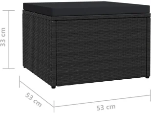 VidaXL Lumarko Podnóżek ogrodowy z poduszką, czarny, rattan PE! 310489 VidaXL - Pozostałe meble ogrodowe - miniaturka - grafika 6