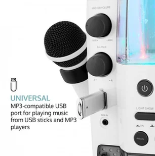 Auna Kara Liquida BT Zestaw karaoke show świetlne fontanna Bluetooth biały/szary MG3-KaraLiquida BTwg - Inne akcesoria audio-wideo - miniaturka - grafika 6