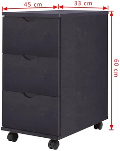 vidaXL Szafka z szufladami 33 x 45 x 60 cm czarna 245726 - Szafy biurowe - miniaturka - grafika 8