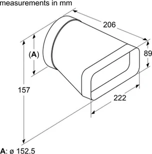 Bosch Adapter łączący przekrój okrągły-płaski Bosch do płyty Bosch PVQ711F15E) HEZ9VDSI0 - Akcesoria do wentylacji i klimatyzacji - miniaturka - grafika 2