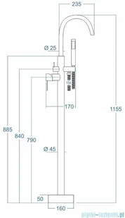 CORSAN Bateria wolnostojąca wannowa BASIC CMM35 - Baterie podtynkowe - miniaturka - grafika 3
