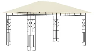 vidaXL Altana z moskitierą i sznurem lampek, 4x3x2,73 cm, kremowa! 3070315 - Altany ogrodowe - miniaturka - grafika 4