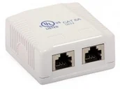 Gniazdka elektryczne - Abcvision Gniazdo natynkowe kat.6A STP RJ45 podwójne RJ45-2G-6A - miniaturka - grafika 1