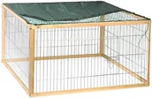 Klatki dla gryzoni - dobar 23177 prostokątny wybieg "Quadro", wybieg królika z drewna i metalu z siatką nylonową na zewnątrz odporny na warunki atmosferyczne, 100 x 100 x 58,5 cm - miniaturka - grafika 1