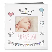Albumy fotograficzne - NA Murrano Album z Okienkiem Prezent Roczek Nadruk Korona ALB-BO-BK-UV-029 - miniaturka - grafika 1
