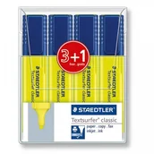 Zakreślacze - Staedtler ZAK804K Zakreślacz Textsurfer Neon żółty (4szt) 364-1P WP4 - miniaturka - grafika 1