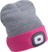 Latarki - EXTOL EXTOL LIGHT czapka z latarką czołową 45lm,ładowalna,USB,jasnoszary/różowy,dwustronna 43197 - miniaturka - grafika 1