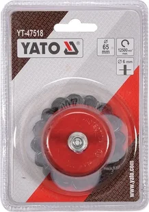 YATO SZCZOTKA CZOŁOWA Z TRZPIENIEM 65MM DRUT PLECIONY YT-47518 - Frezy - miniaturka - grafika 3